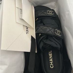 Brand New. Most wanted Chanel Sandal of the season. Black